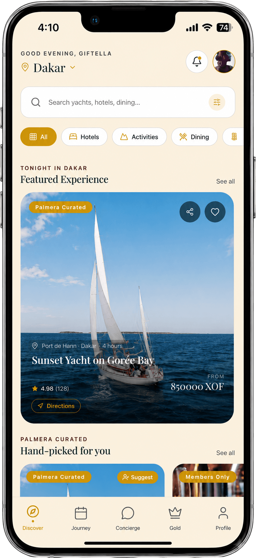 Discover screen