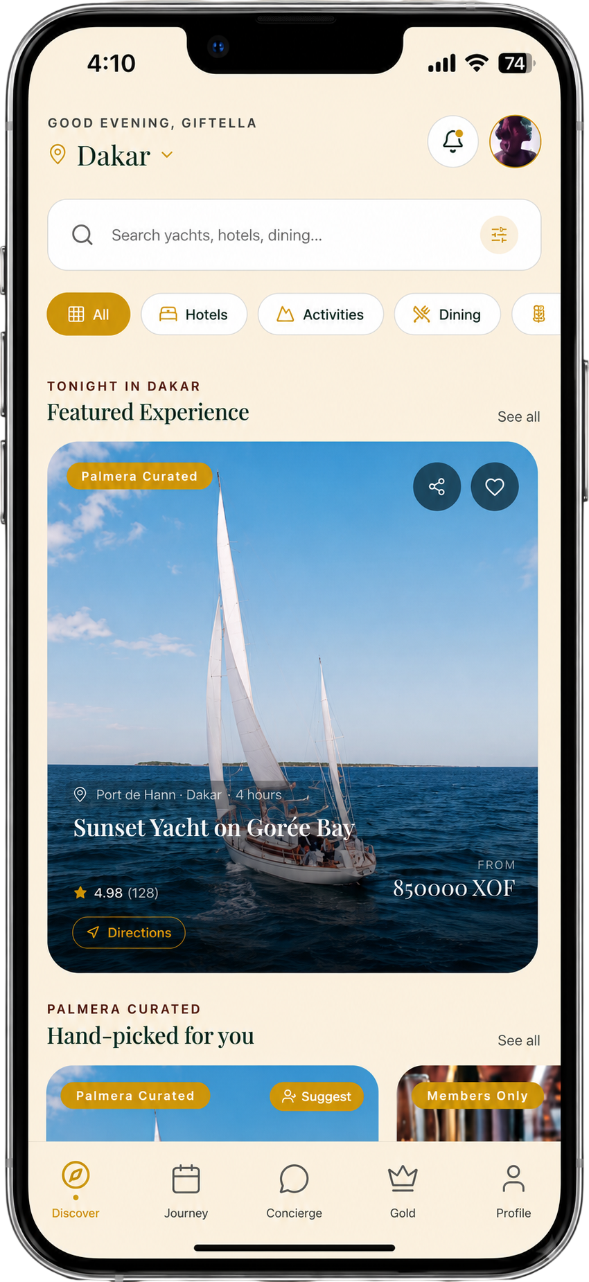 Discover screen